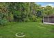 Expansive backyard featuring lush lawn and mature trees at 4424 Whitetail Ln, New Port Richey, FL 34653