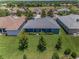 Aerial view of the back of the house and well-maintained landscaping at 4485 Gevalia Dr, Brooksville, FL 34604