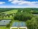 Beautiful aerial view of a golf course, pickleball and tennis courts with lush greenery in the background at 5005 Southern Valley Loop, Brooksville, FL 34601