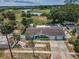 Aerial view of a charming blue home, revealing the expansive backyard, tiled roof, and convenient two-car garage at 5132 Flora Ave, Holiday, FL 34690