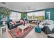 Bright living room featuring stylish furniture, large windows, and a decorative rug at 5132 Flora Ave, Holiday, FL 34690