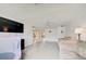 Bright living room boasts neutral paint, ceiling fan and a relaxing sofa at 6231 Westport Dr, Port Richey, FL 34668