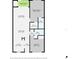 Detailed floor plan layout of the home showcasing the kitchen, living room, bedrooms, and bathrooms at 6508 Tina Dr # 14, New Port Richey, FL 34653
