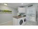 Convenient laundry room featuring a countertop, cabinets, and a bright window at 6508 Tina Dr # 14, New Port Richey, FL 34653