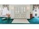 Front entryway features a double door and traditional floral window treatments at 6823 Oak Hill Dr, New Port Richey, FL 34653