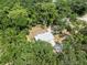 Aerial view of a secluded home nestled among lush, mature trees at 7340 20Th, Zephyrhills, FL 33540