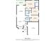 Dimensioned floor plan showing the square footage of rooms, including the living room, bedrooms, and garage at 7736 Chadwick Dr, New Port Richey, FL 34654