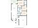 Detailed floor plan showcasing the layout of the home, including the living room, kitchen, and bedrooms at 7736 Chadwick Dr, New Port Richey, FL 34654