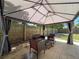Relaxing backyard patio with gazebo and seating at 7979 Avenal Loop, New Port Richey, FL 34655