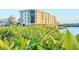 Beautiful exterior view of a waterfront condo building with lush greenery at 8211 Brent St # 836, Port Richey, FL 34668