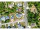 Aerial view featuring homes with swimming pools amid lush greenery at 10267 Elgin Blvd, Spring Hill, FL 34608