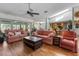 Bright living room features hardwood flooring and comfortable seating at 10267 Elgin Blvd, Spring Hill, FL 34608