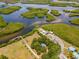 An aerial view showcasing the waterways, mangroves, and waterfront property at 111 E Cedar St, Tarpon Springs, FL 34689
