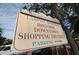 Sign for Tarpon Springs Historic Downtown Shopping District with parking at 111 E Cedar St, Tarpon Springs, FL 34689
