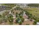 Aerial photograph of a community park with winding pathways, shaded picnic areas, and a playground at 11398 Juglans Dr, Odessa, FL 33556