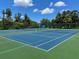 Outdoor tennis courts with green and blue surface offer a great space for active community members at 11619 Boynton Ln, New Port Richey, FL 34654