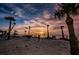 Picturesque beach scene at sunset with palm trees, people enjoying the view, and calm waters at 124 Athens St, Tarpon Springs, FL 34689