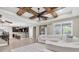 Open-concept living space with a stylish kitchen, and a comfortable living room at 12420 Rangeland Blvd, Odessa, FL 33556
