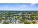 Aerial view showcases a quiet residential area with tree-lined streets and houses with mature trees at 1245 Overland Dr, Spring Hill, FL 34608