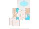 Detailed floor plan showcasing layout with the pool, bedrooms, kitchen, living room, and garage dimensions at 13372 Dewey Ct, Spring Hill, FL 34609