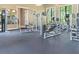 Community gym featuring modern workout equipment and large windows for natural light at 16697 Courtyard Loop, Land O Lakes, FL 34638