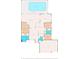 Detailed floor plan showcasing the layout of the home, including the pool and bedroom locations at 2585 Waterfall Dr, Spring Hill, FL 34608