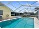 Backyard pool with screened lanai, perfect for enjoying the outdoors at 2585 Waterfall Dr, Spring Hill, FL 34608