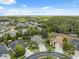 Breathtaking aerial of the neighborhood featuring beautiful homes, lush greenery, and tree lined streets at 3243 Stonegate Falls Dr, Land O Lakes, FL 34638
