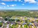 Scenic aerial view showcasing a residential area with mature trees and well-kept homes at 3468 El Prado Ave, Spring Hill, FL 34609