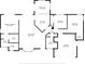 Detailed floor plan showcasing the layout of the home, including dimensions of rooms and location of bathrooms and garage at 3468 El Prado Ave, Spring Hill, FL 34609