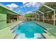 Inviting pool area with a full screen enclosure, perfect for relaxing and entertaining at 3468 El Prado Ave, Spring Hill, FL 34609