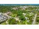 An aerial view highlighting the park, the surrounding community and landscaping at 4025 Stratfield Dr, New Port Richey, FL 34652