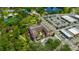 Breathtaking overhead view of a building featuring a courtyard, meticulous landscaping and city views at 4025 Stratfield Dr, New Port Richey, FL 34652