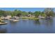 Waterfront view of boat docks and canal in residential area of New Port Richey at 4025 Stratfield Dr, New Port Richey, FL 34652