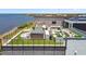 Aerial view showcasing the rooftop deck, hot tub and the waterfront location at 4333 Harborpointe Dr, Port Richey, FL 34668