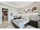 Modern bedroom with stylish decor, work space, and a large closet at 4333 Harborpointe Dr, Port Richey, FL 34668