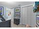 Bedroom featuring a bunk bed, closet, and TV, designed for entertainment and relaxation at 4387 6Th Isle Dr, Hernando Beach, FL 34607