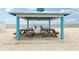 Beach picnic pavilion with picnic tables under a covered structure offering scenic views of the ocean at 4942 Blue Heron Dr, New Port Richey, FL 34652