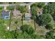 Overhead view of property highlighting the pool and fenced backyard; ideal for outdoor living at 8402 Lake Hill Ct, Spring Hill, FL 34608