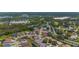 Expansive aerial view of a residential community showcasing lush green landscaping, ponds, and nearby lake access at 9407 Burnam Dr, Weeki Wachee, FL 34613