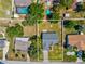 Aerial view of the property, showcasing the home's layout and surrounding landscaping, including the backyard at 11192 Archer Ave, Spring Hill, FL 34608