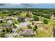 Aerial shot of house on a cul-de-sac with well manicured lawn at 13349 Niti Dr, Hudson, FL 34669