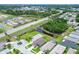 An aerial shot showcases the neighborhood's layout, green spaces, and community proximity to amenities at 14011 Shoal Dr, Hudson, FL 34667