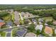 Aerial view showcases a community with lush greenery, serene ponds, and well-spaced homes at 2526 Brinley Dr, Trinity, FL 34655