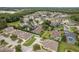 Expansive aerial view of a residential neighborhood featuring well-maintained homes and lush green landscaping in a desirable community at 2526 Brinley Dr, Trinity, FL 34655