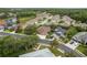 Neighborhood aerial view featuring well-maintained homes with mature trees and serene water features at 2526 Brinley Dr, Trinity, FL 34655