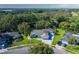 Aerial view of single-story home with large lot surrounded by mature trees at 3609 Montclair Dr, New Port Richey, FL 34655