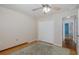 This bedroom has a hard wood floor and includes a closet at 3609 Montclair Dr, New Port Richey, FL 34655
