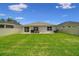 Well-manicured backyard with healthy green grass, a patio, and fencing, perfect for relaxation and recreation at 3886 Reflection Dock Dr, Seffner, FL 33584