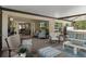 Inviting screened patio featuring a comfortable seating area, television, and seamless indoor-outdoor flow at 4009 Clear Spring Rd, Brooksville, FL 34604